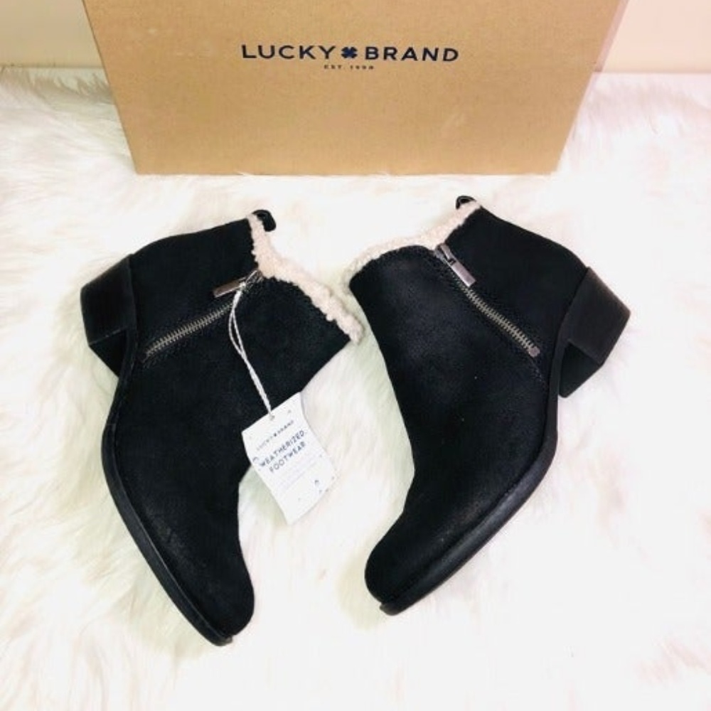LIQUIDATING Lucky Brand Black Suede Booties 7.5